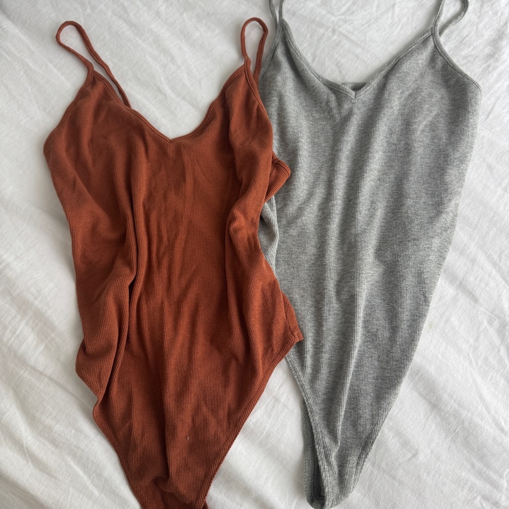 Two Ribbed Bodysuits